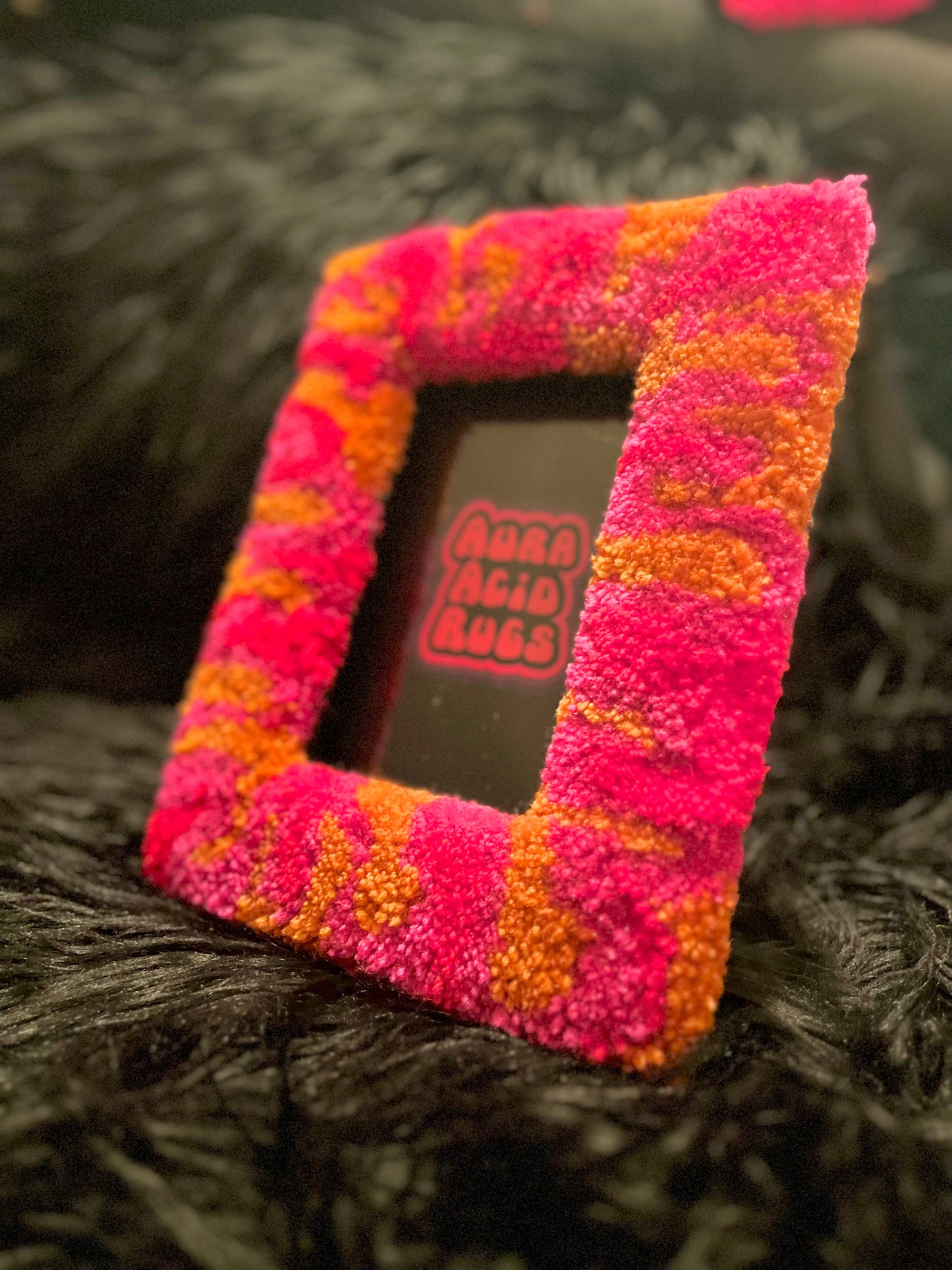 Fuchsia/Red/Carrot Fuzz Frame